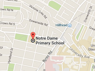 Plan de Notre Dame Primary Scool et de ses environs