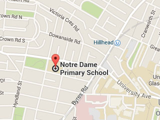 Plan de Notre Dame Primary Scool et de ses environs